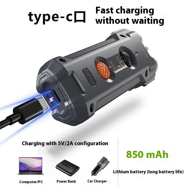 Grey high-power ultrasonic dog repellent with ABS shell and hanging rope