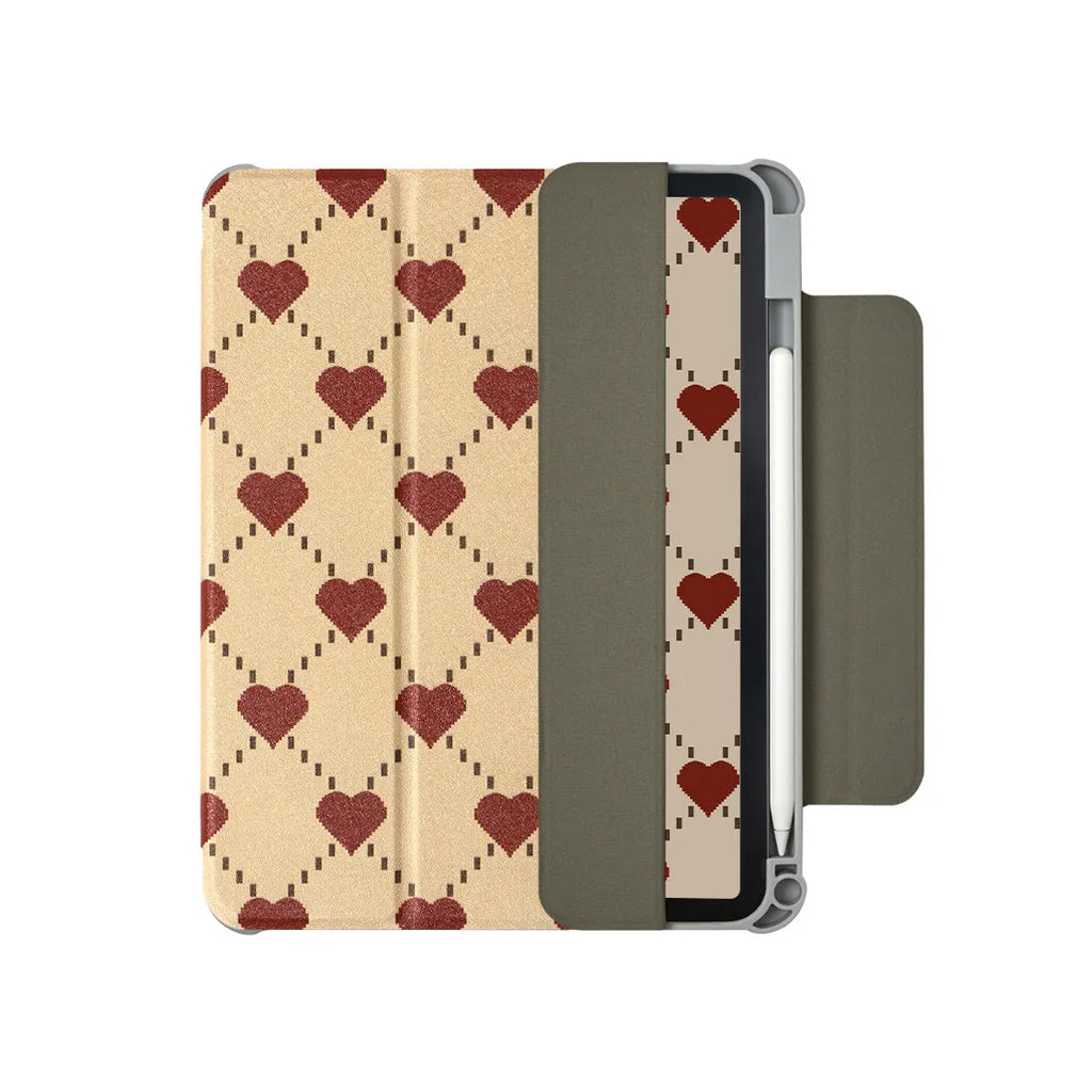 Magnetic double-sided clip protective case for 10.9-inch iPad Air tablet on a table.