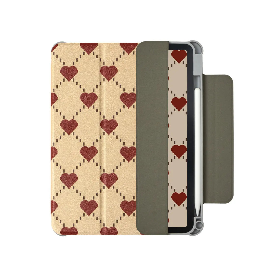 Magnetic double-sided clip protective case for 10.9-inch iPad Air tablet on a table.