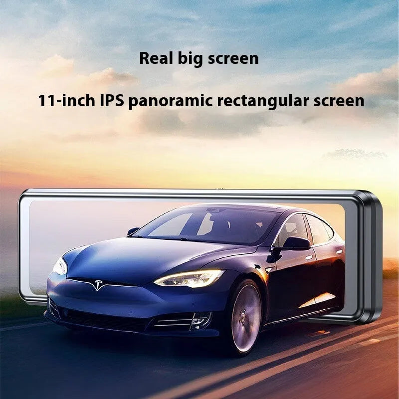 10-inch touch screen car driving recorder with GPS remote positioning and front and rear cameras