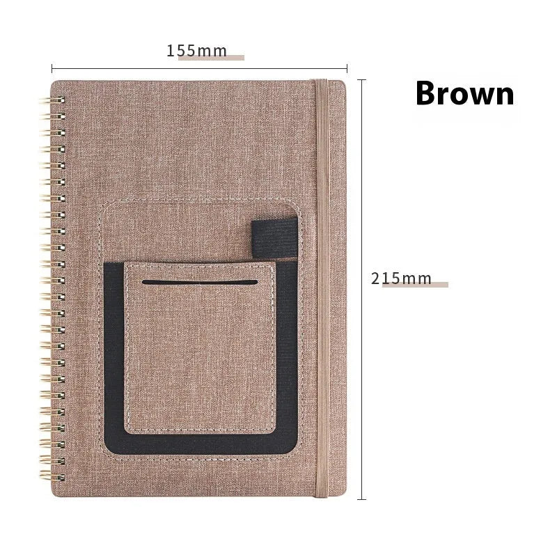 Erasable coil-bound notebook with stone paper pages showing black cover variant