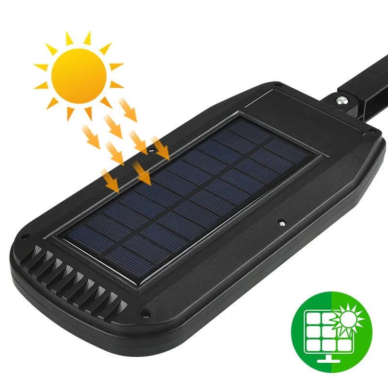 Outdoor solar street light with colourful warning, COB 20W, IP65, remote control solar garden light