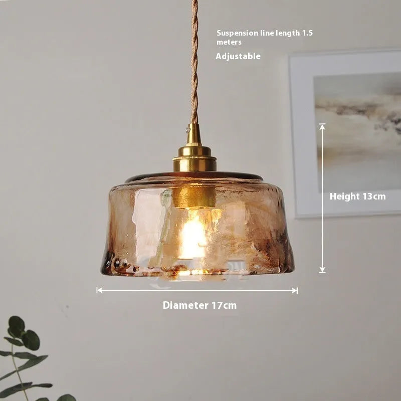 Nordic retro style brass and glass ceiling pendant chandelier for restaurant lighting