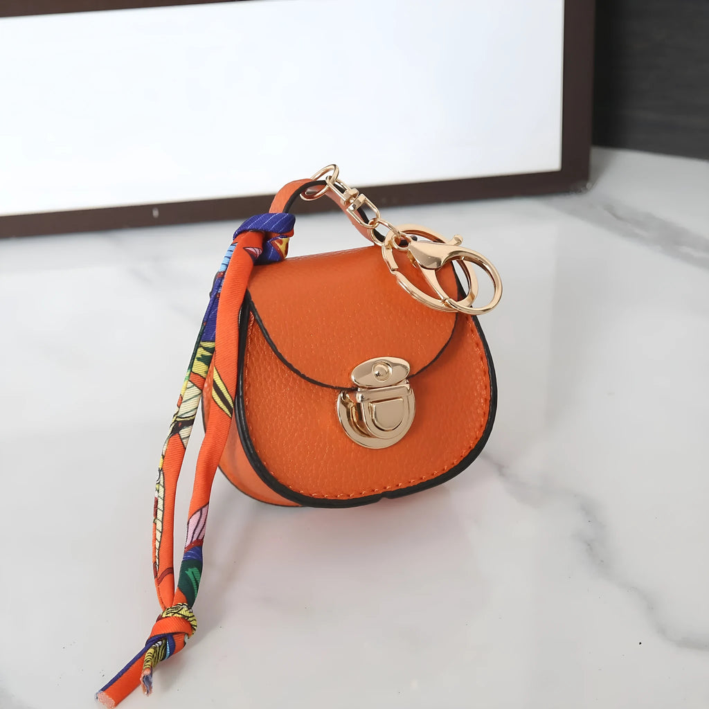 Small PVC coin purse pendant keychain in solid colour ultra-light storable design