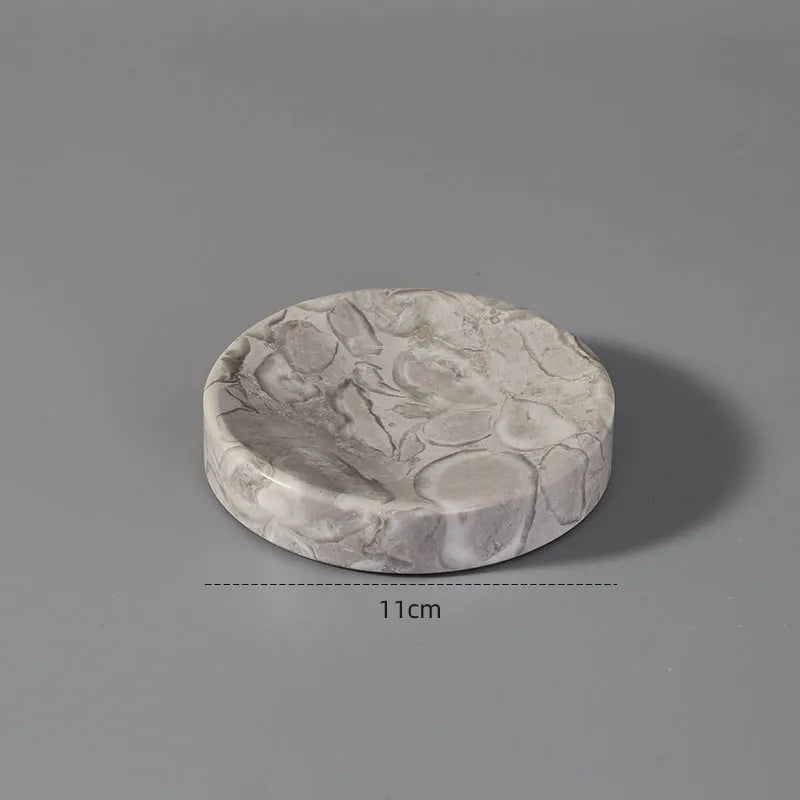 Marble bathroom toilet set with Bawang flower pattern including 16 pieces such as tissue boxes, lotion bottles, soap dishes, trays