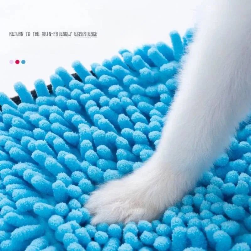 62x23cm pet bath robe towel in blue, grey, purple, and red colour options