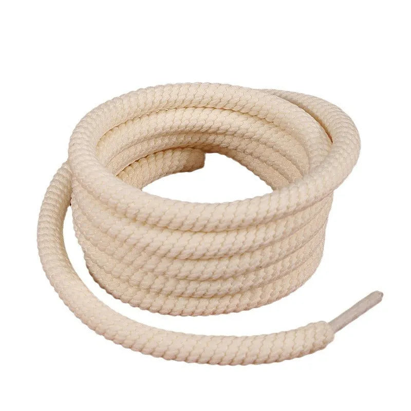 Solid colour round woven shoelaces for bread shoes showing 10mm diameter and length options