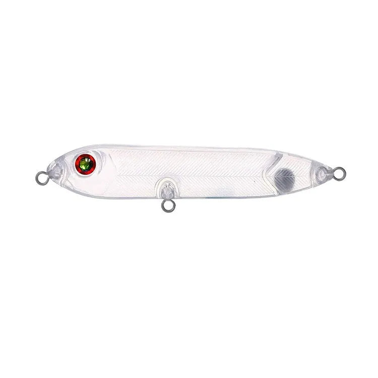 Transparent 9.5cm long ABS plastic blank fishing lure body with moulded eye holes