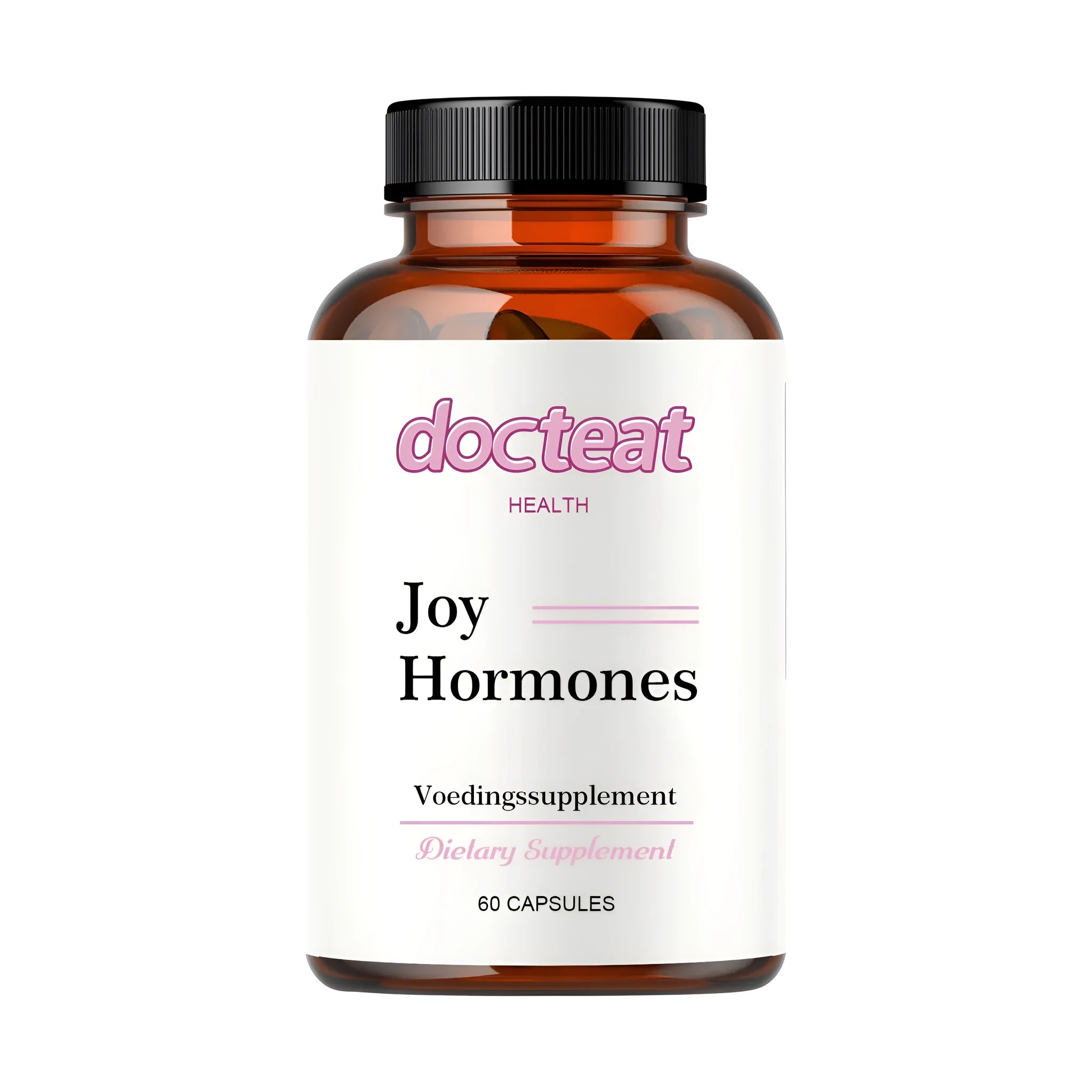 Bottle of 60 dietary supplement capsules for women containing evening primrose oil, asparagus and seaweed extracts