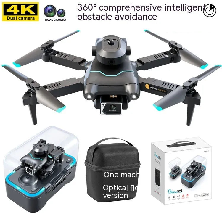 S96-black four-axis drone with obstacle avoidance and 4K camera for aerial photography