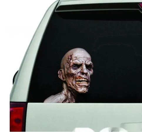 3D zombie horror Avatar car window sticker, PET, 25cm x 23cm, left and right pair option for bumper or glass
