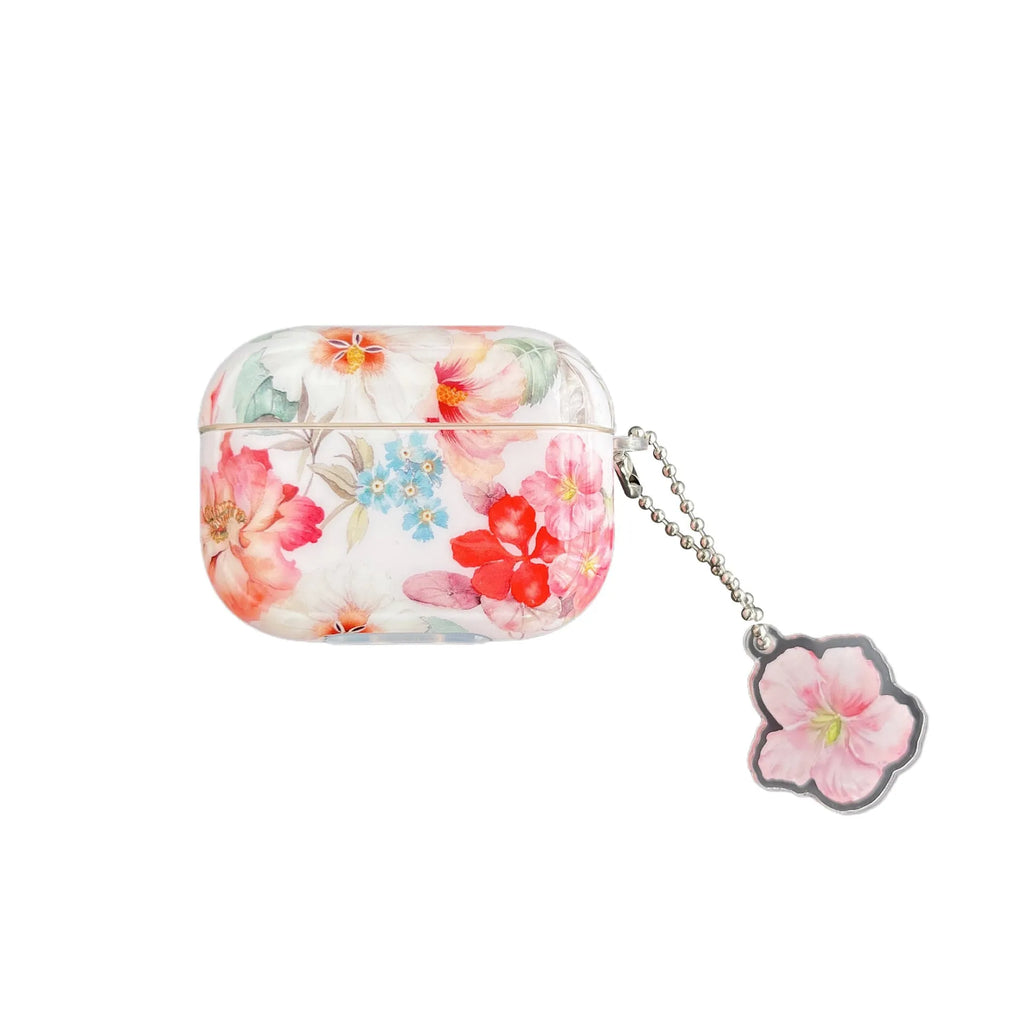 Soft TPU AirPods case cover with watercolor flower design for AirPods 1 2 3 Pro Pro 2