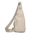 Women's soft PU crossbody messenger bag in street trend style with open pocket and zipper compartments