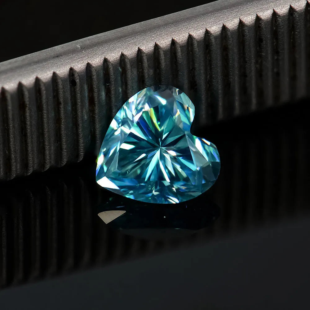 Lemon yellow heart-shaped moissanite gemstone measuring 5x5mm for jewellery making