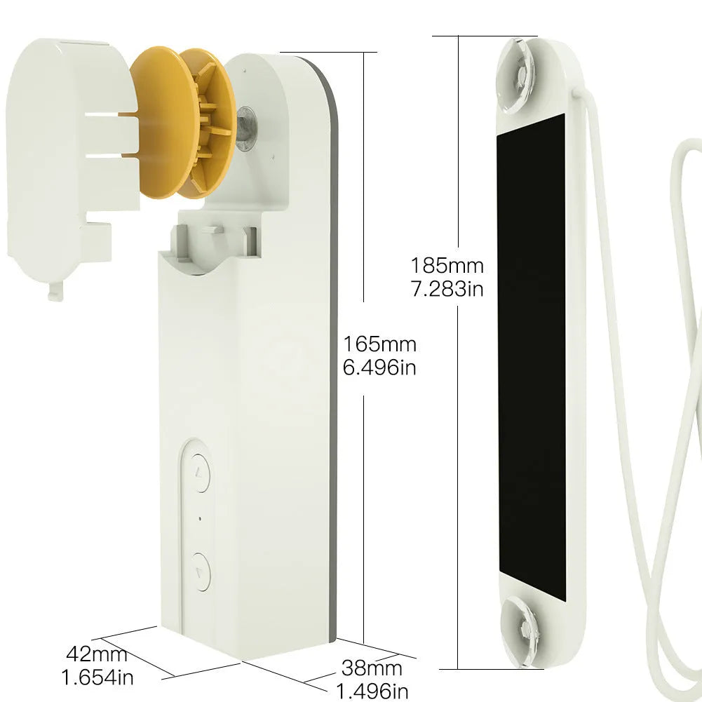 White smart electric curtain motor with APP timer and switch control, PC shell, for home automation
