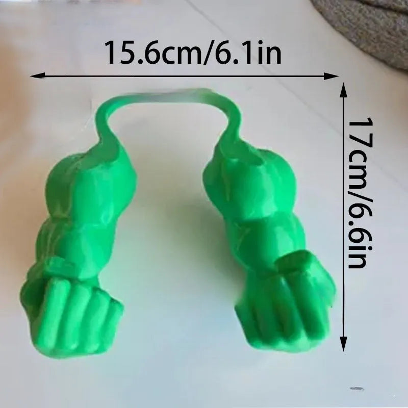 Funny muscle hand cat hanging toy in plastic, available in black colour