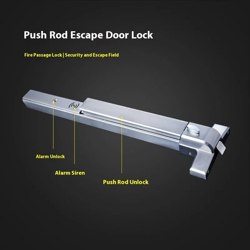 Stainless steel fire door push lock with external handle for 65cm baked paint single doors