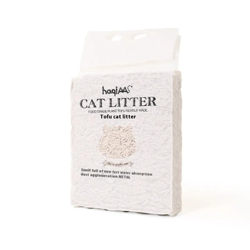 Tofu cat litter 6L green tea scented 4.6kg pack made from soybean curd residue, starch and guar gum