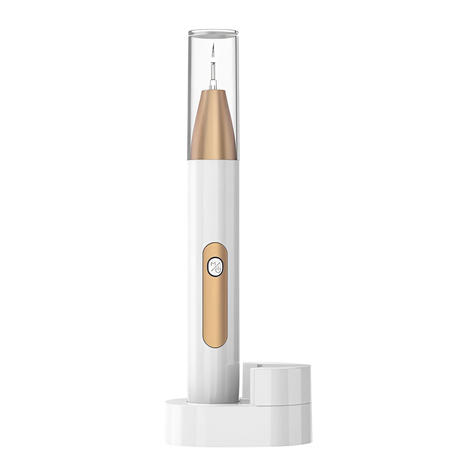 Gold ultrasonic tooth cleaner for removing tartar and stains with high-frequency vibration technology