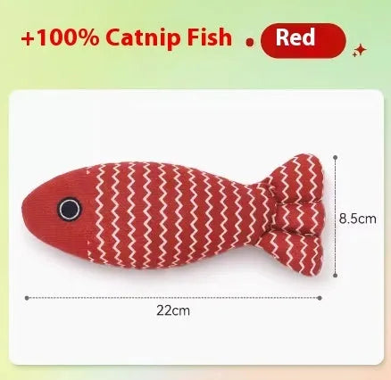 Large yellow catnip fish toy measuring 39cm long for feline play and teeth grinding