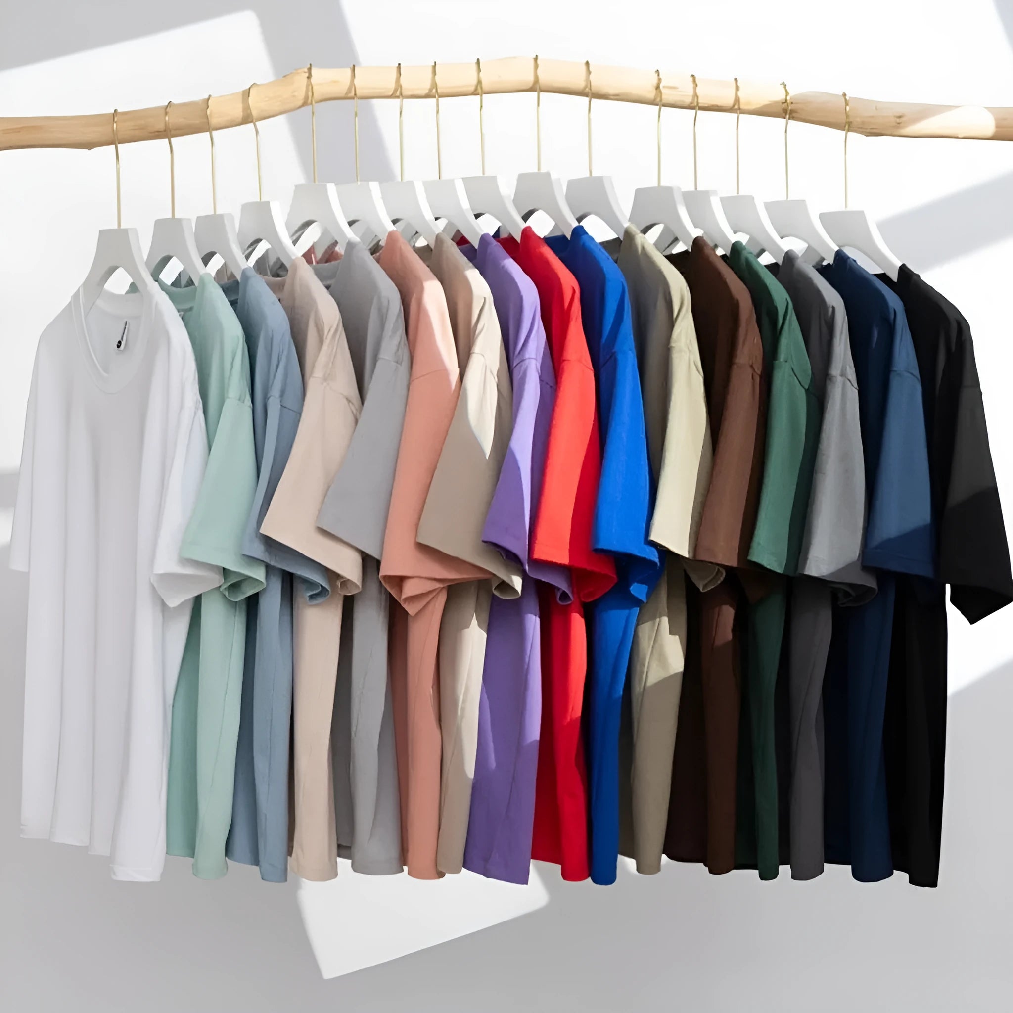 Cotton solid colour loose fit short sleeve T-shirt for men and women