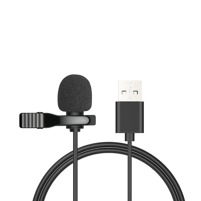 Wired lavalier lapel microphone with in-ear headphones and 3.5mm plug, compatible with Apple devices.