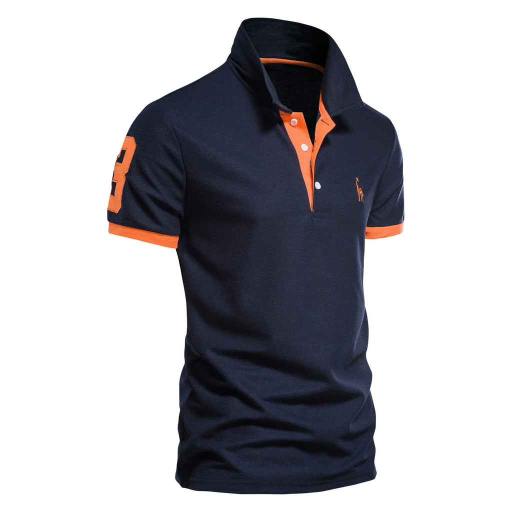 Men's slim fit T-shirt with deer embroidery on front in multiple colour options