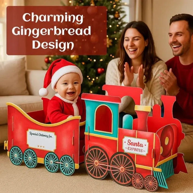 Santa Claus gift train decoration plastic American style Christmas holiday display model