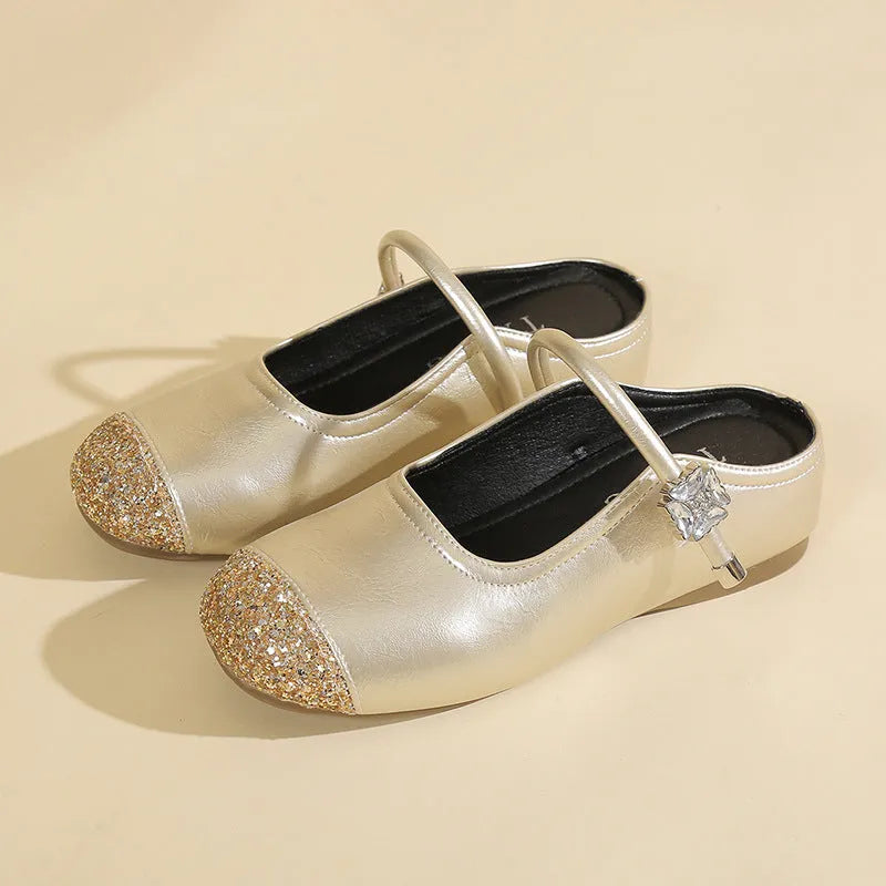 Casual shallow mouth toe sandals for women with round toe, PU upper, and rubber sole in black