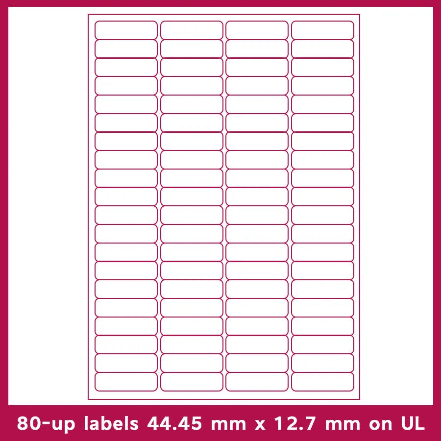 A4 FBA barcode label paper sheets showing ten different grid configurations for inventory labelling