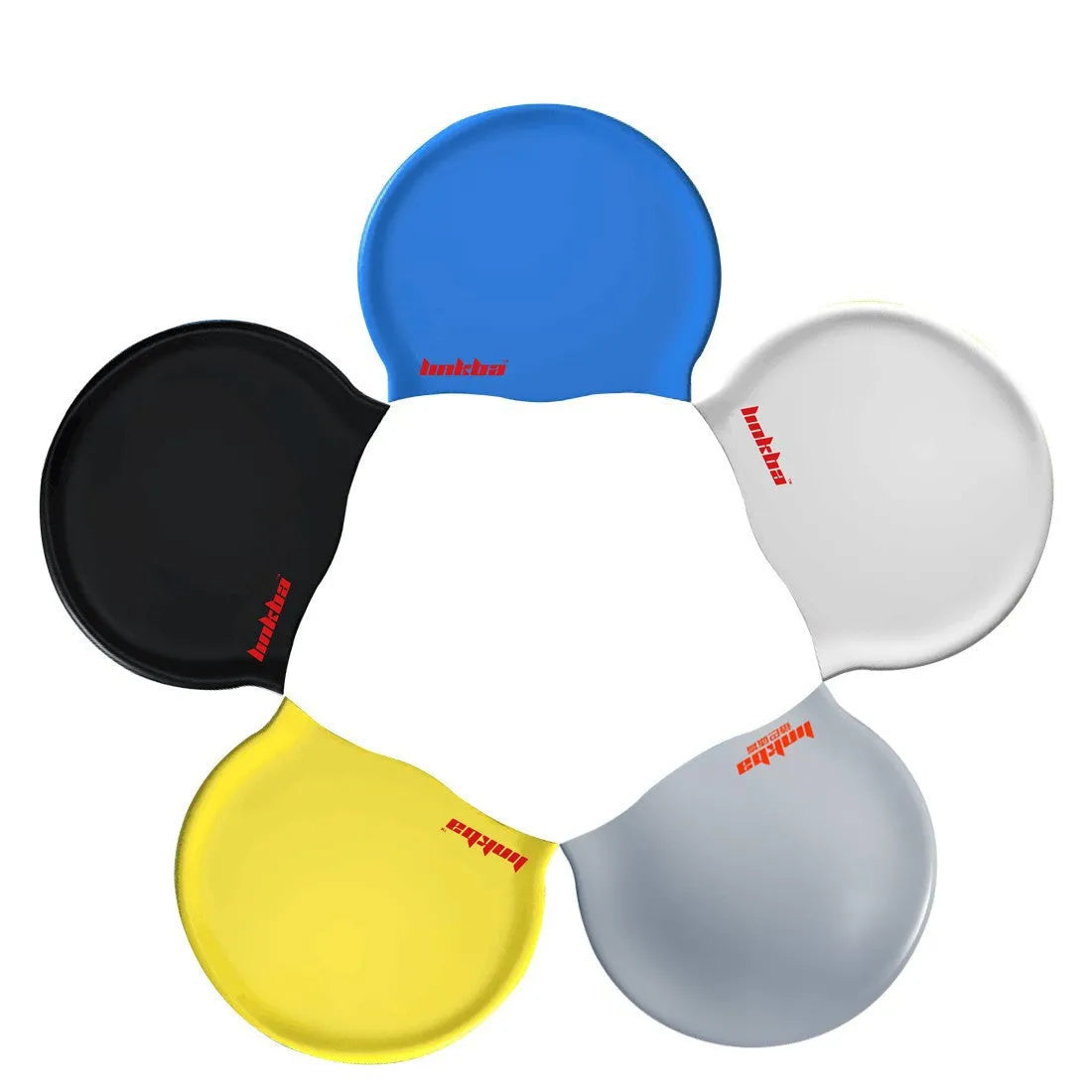Silicone swimming cap with ear coverage in multiple colour options for waterproof head protection