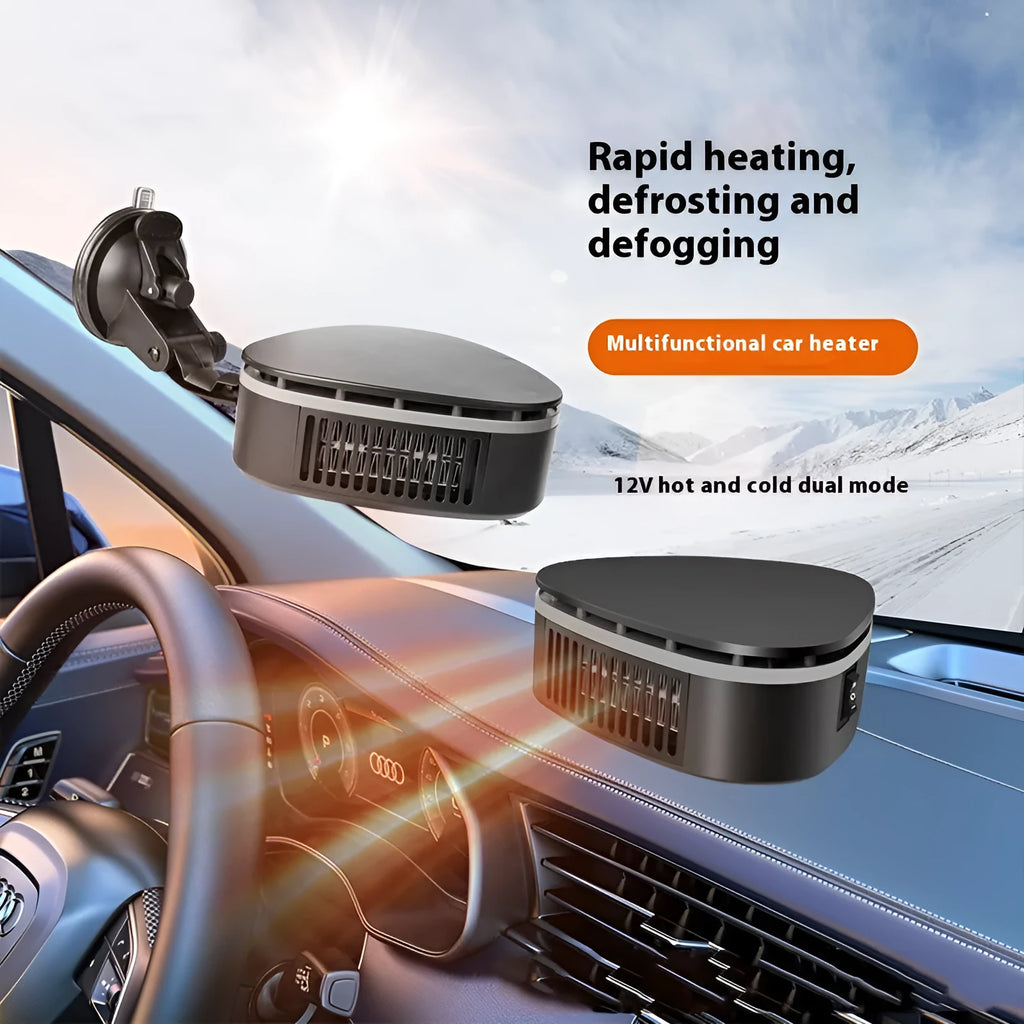 12V 120W car warm air blower heater demister with 360-degree rotating base and 140cm cord for vehicle windscreen defrosting
