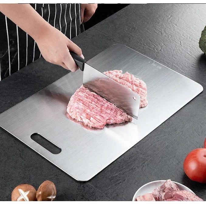 Mildew-proof double-sided stainless steel cutting board, square shape, edible SUS304, available in four sizes