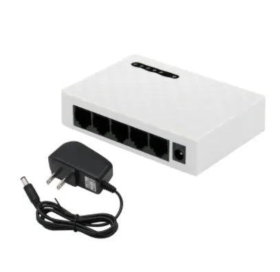 5-port Gigabit Ethernet switch in black EU finish for home networking