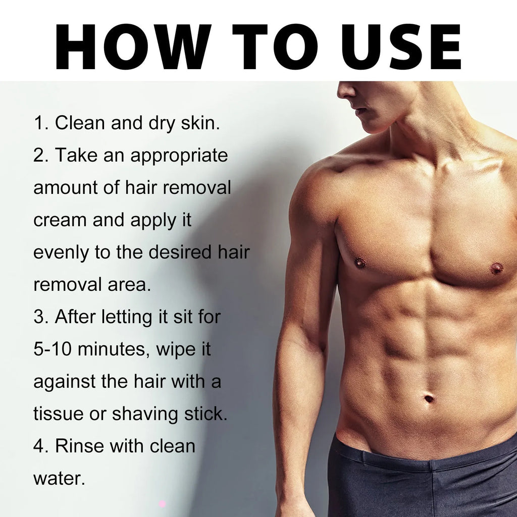 Men's hair removal cream tube with 100ml mild formula for beard and body depilation