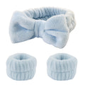 Coral velvet wrist washband in white, pink, light blue, grey, or lavender for face washing