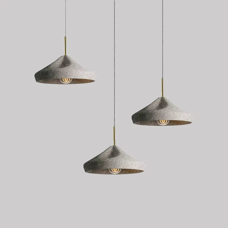 Cement pendant light in sand black or sand grey, Nordic industrial style, 220V ceiling hanging lamp