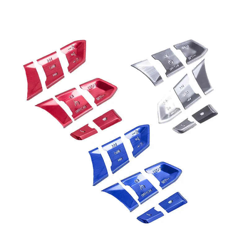 Aluminium alloy car steering wheel decorative stickers in brushed metallic finishes