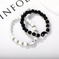 Geometric eight-diagram alloy bracelet with electroplated finish on wrist
