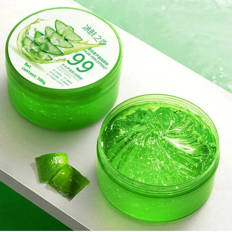 Single tube of aloe vera emulsion gel 300g for face and body moisturising