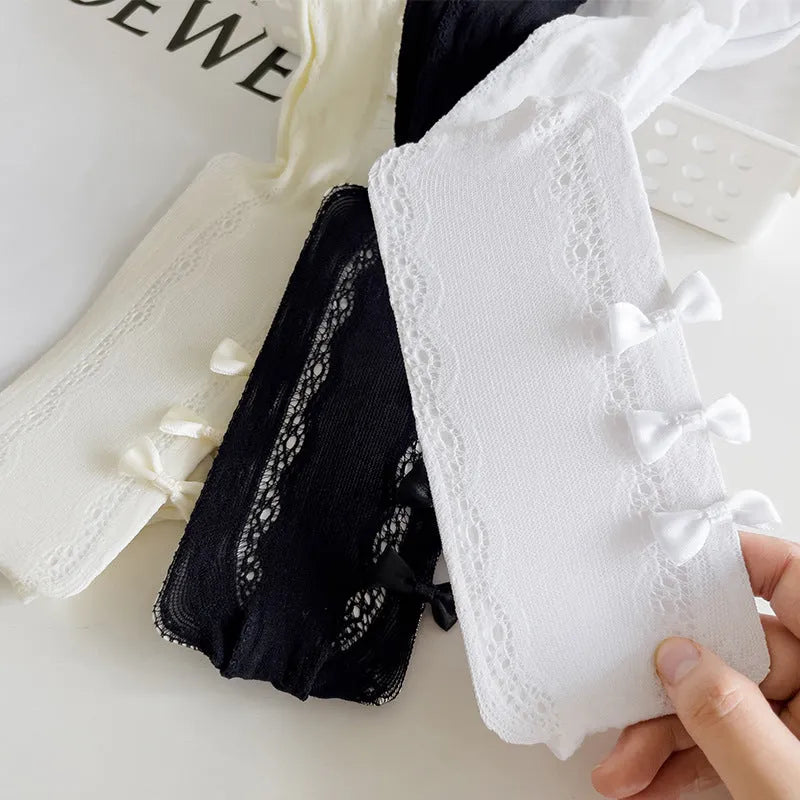 Hollow-out love anti-mosquito baby stockings in thin spandex, black colour, children size 65cm to 85cm