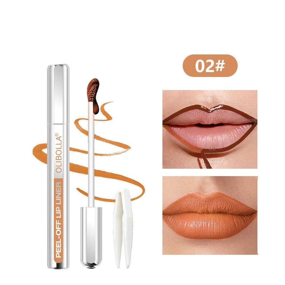 Matte waterproof dyed lip gloss in 3.5ml lip liner tube with five colour options 01 to 05