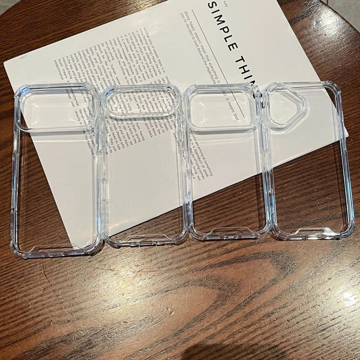 Transparent PC airbag phone case for iPhone, shockproof and drop-resistant, simple style