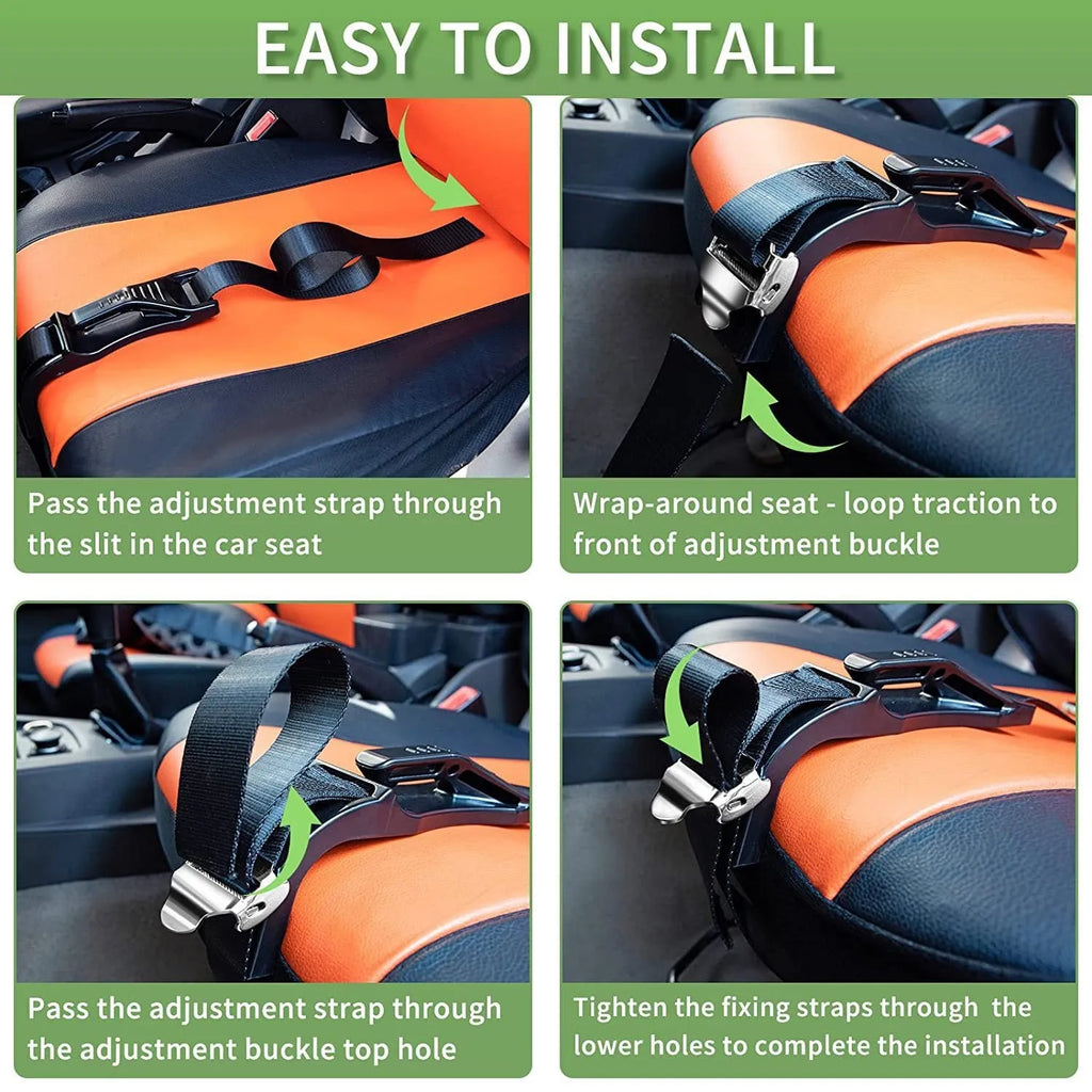 Black ABS polyester pregnancy seat belt adjuster with metal buckle