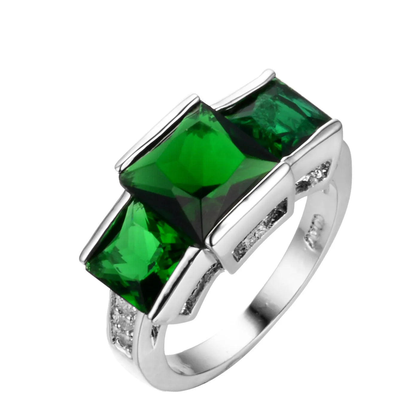 Geometric copper electroplated women's ring in multiple colour options showing sizes 6-10