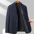 Men's solid colour loose fit wool blend coat for spring and autumn in grey