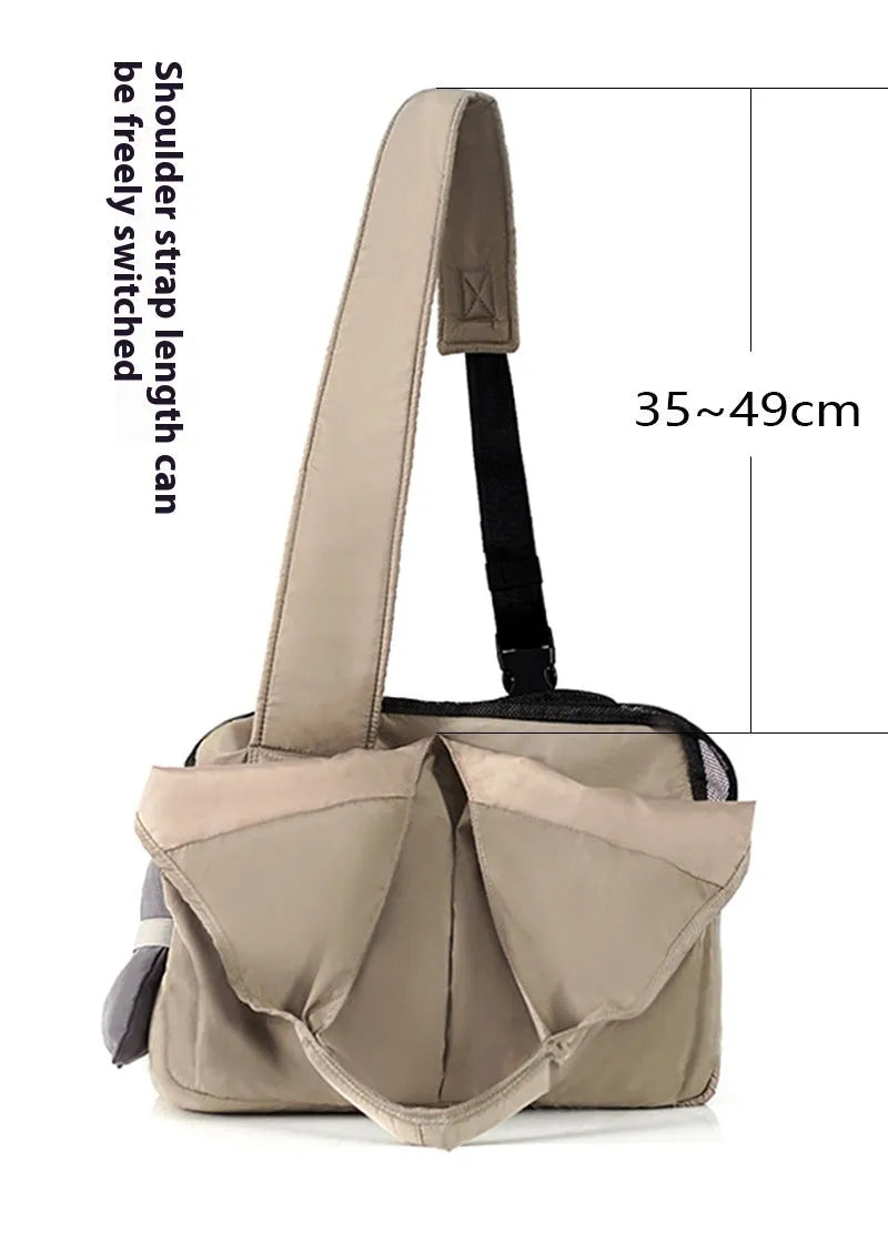 Medium apricot cloth pet summer handbag carrier for small dogs and cats