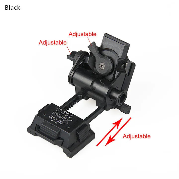 Metal alloy L4 G24 NVG fast helmet mount with OPS breakaway base in dark earth colour.