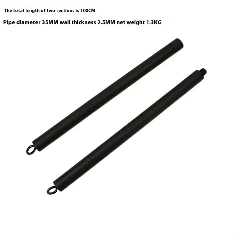 Push-and-pull rod fitness stick with rope resistance system showing two-segment construction