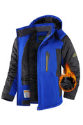 Men's fleece-lined thick winter jacket mid-length cotton-padded coat in 828 Black